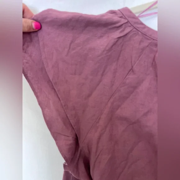 Women's Mauve Linen Blouse NWT 2X - Picture 5 of 7